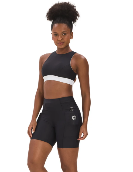 SHORT DE  COMPRESSÃO com MULTOBOLSOS LA VIE Preto