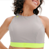 TOP CROPPED DUPLA FACE Cinza e Preto Lime LA VIE