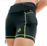 SHORTS DE COMPRESSÃO CURTO COM MULTIBOLSOS Preto Lime