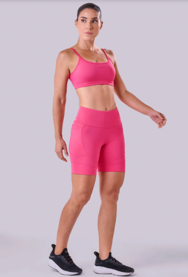 CONJUNTO TOP E BERMUDA ESSENTIAL RUN Authen Pink