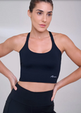 CONJUNTO TOP E BERMUDA ESSENTIAL RUN Preto