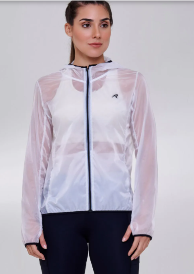 JAQUETA CORTA VENTO RESISTENTE A ÁGUA EMPACOTÁVEL CLOUD Authen Branco