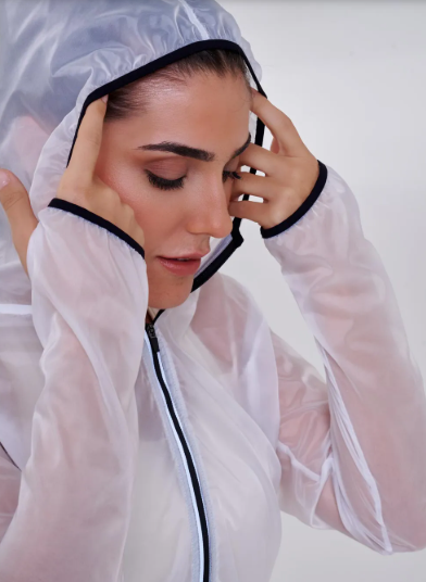 JAQUETA CORTA VENTO RESISTENTE A ÁGUA EMPACOTÁVEL CLOUD Authen Branco