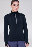CAMISETA THERMAL KEPT C/ ZIPER REFLETIVO MANGA LONGA Authen Preto