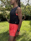 SHORTS DUPLO LYCRA E POLIAMIDA TECIDO CANELADO COM BOLSOS LATERAIS PATIMODAFITNESS  Laranja neon