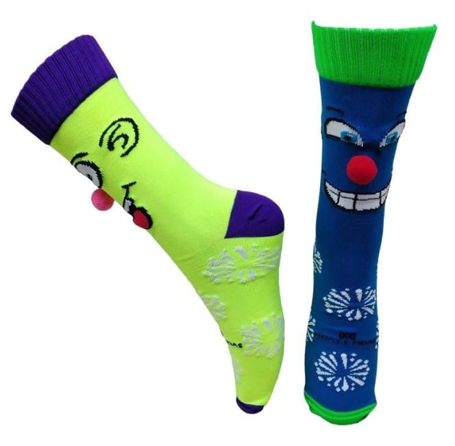 MEIAS DE POLIAMIDA -Smille neon e azul Adulto