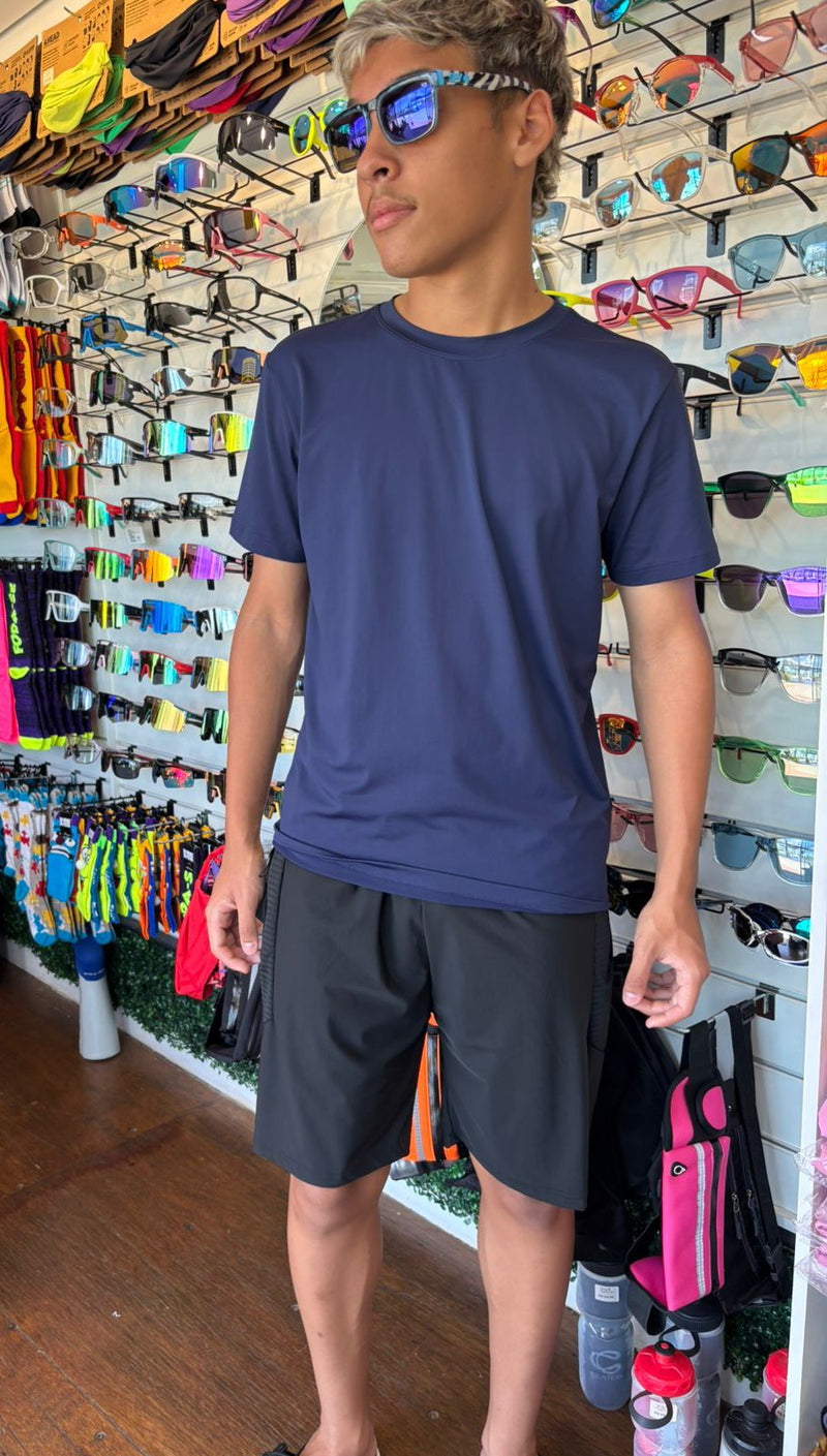 CAMISETA MASCULINA 100% POLIAMIDA Proteção U.V.50 Marinho