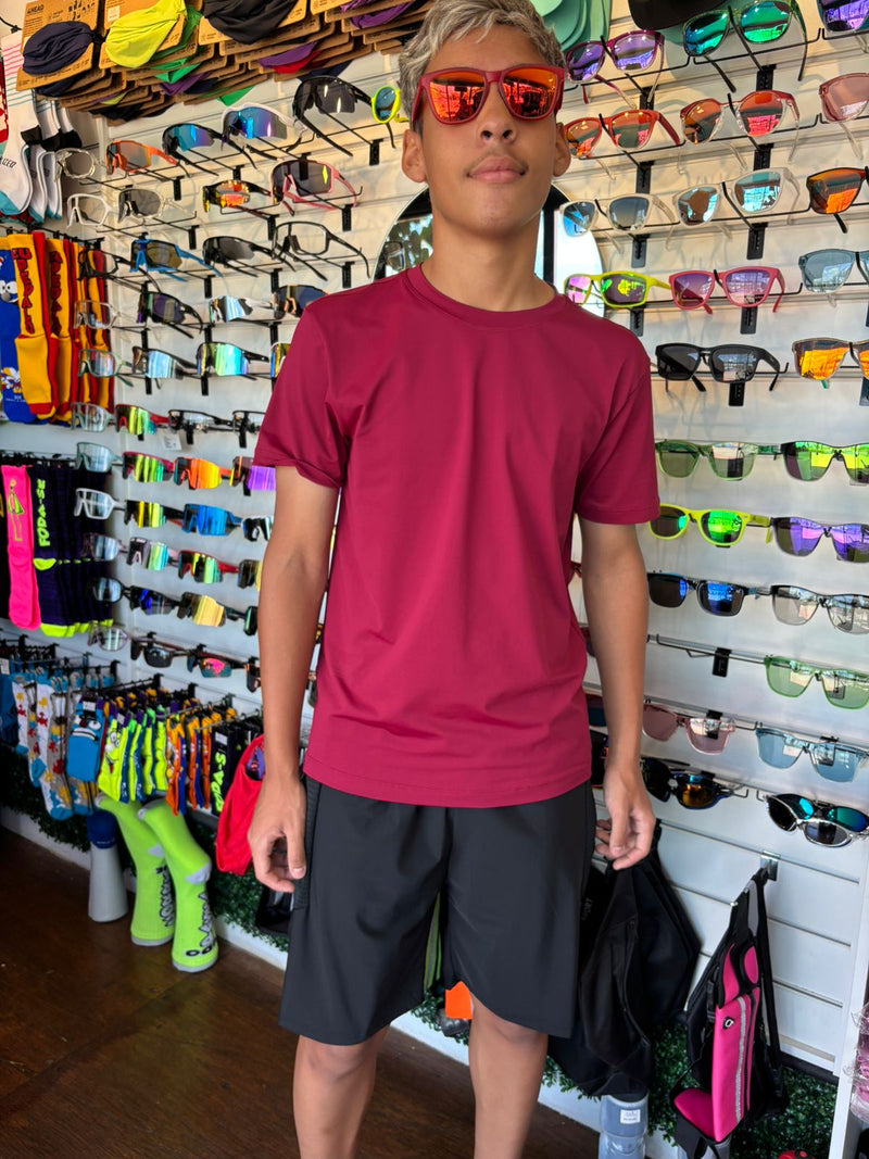 CAMISETA MASCULINA 100% POLIAMIDA Proteção U.V 50 Marsala