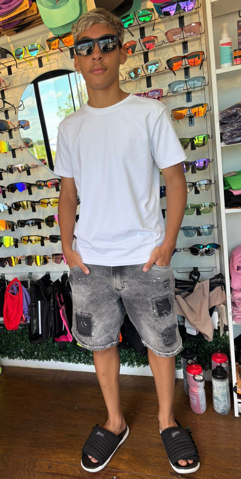 CAMISETA MASCULINA 100% POLIAMIDA proteção U.V.50 Branco