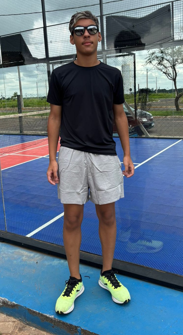 CAMISETA MASCULINA 100% POLIAMIDA Proteção U.V. Preta