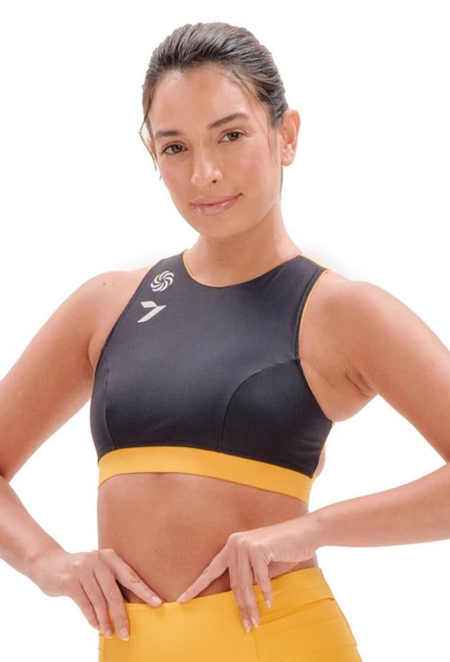 TOP CROPPED LA VIE DUPLA FACE Sette Yellow & Black