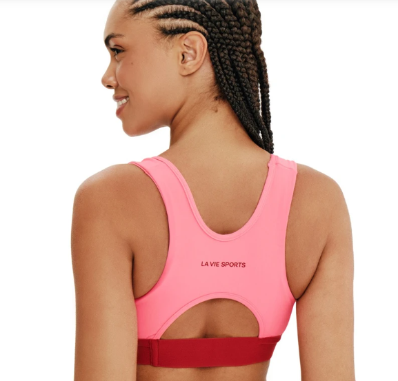 Top de Compressão com Bolso Recortes Total Emana Rosado La vie