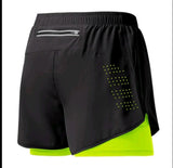 SHORTS DUPLO PRETO/NEON