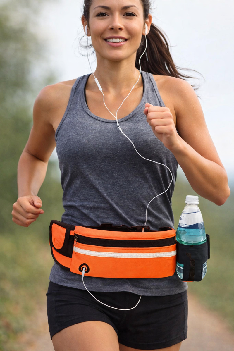 POCHETE IMPERMEÁVEL COM SUPORTE DE GARRAFINHA Laranja Neon