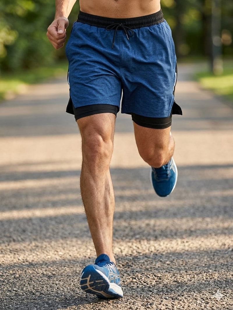 SHORTS DUPLO MASCULINO Azul mescla