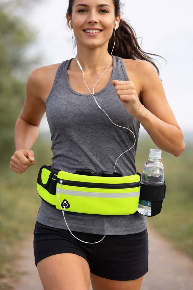 POCHETE IMPERMEÁVEL COM SUPORTE DE GARRAFINHA Verde Neon