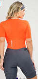 Macaquinho Para Ciclismo Feminino Laranja Neon Savancini Safety