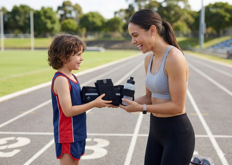 KIT ESPECIAL PARA CORRER OU CAMINHAR  com 3 ítens: pochete, garrafinha de hidratação e meia de poliamida!