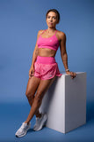 SHORTS SOBREPOSTO RUN SPIRIT Zero Açúcar Rosa