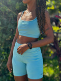 CONJUNTO TOP E BERMUDA ESSENTIAL RUN Azzure