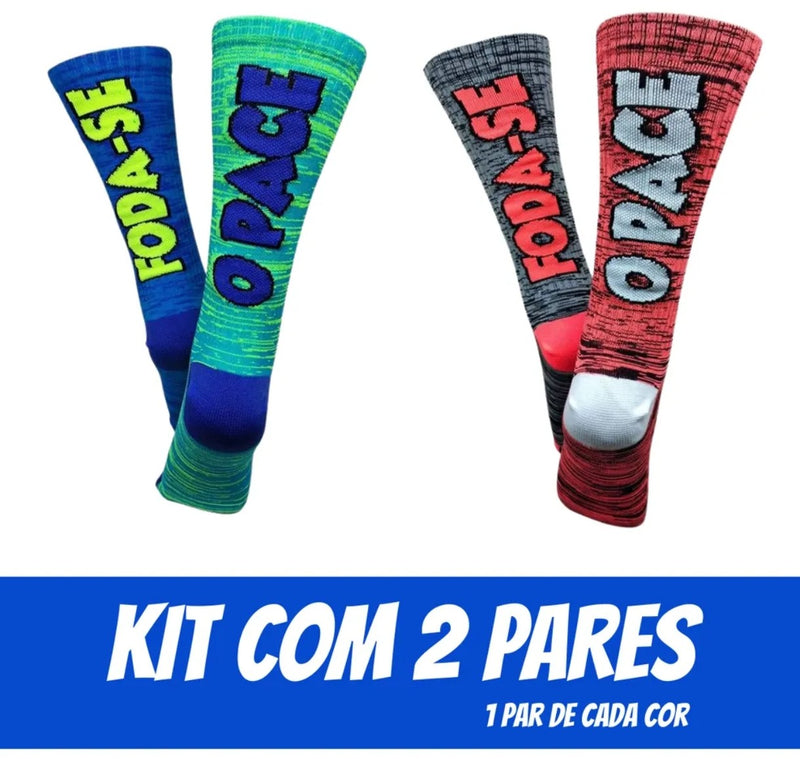 KIT 2 PARES MEIAS POLIAMIDA Foda-se o Pace