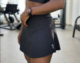 SHORTS SAIA EM POLIAMIDA E LYCRA E TECIDO CANELADO COM BOLSOS LATERAIS PATIMODAFITNESS Preto