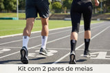 KIT 2 PARES MEIAS POLIAMIDA Cano Médio Preta e Branca