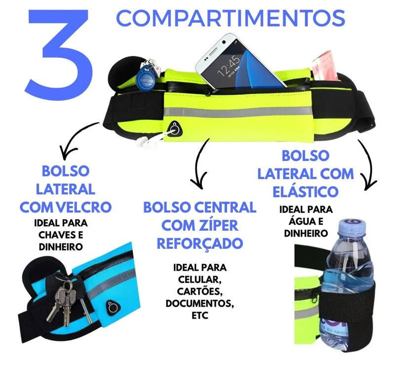 POCHETE IMPERMEÁVEL COM SUPORTE DE GARRAFINHA Verde Neon