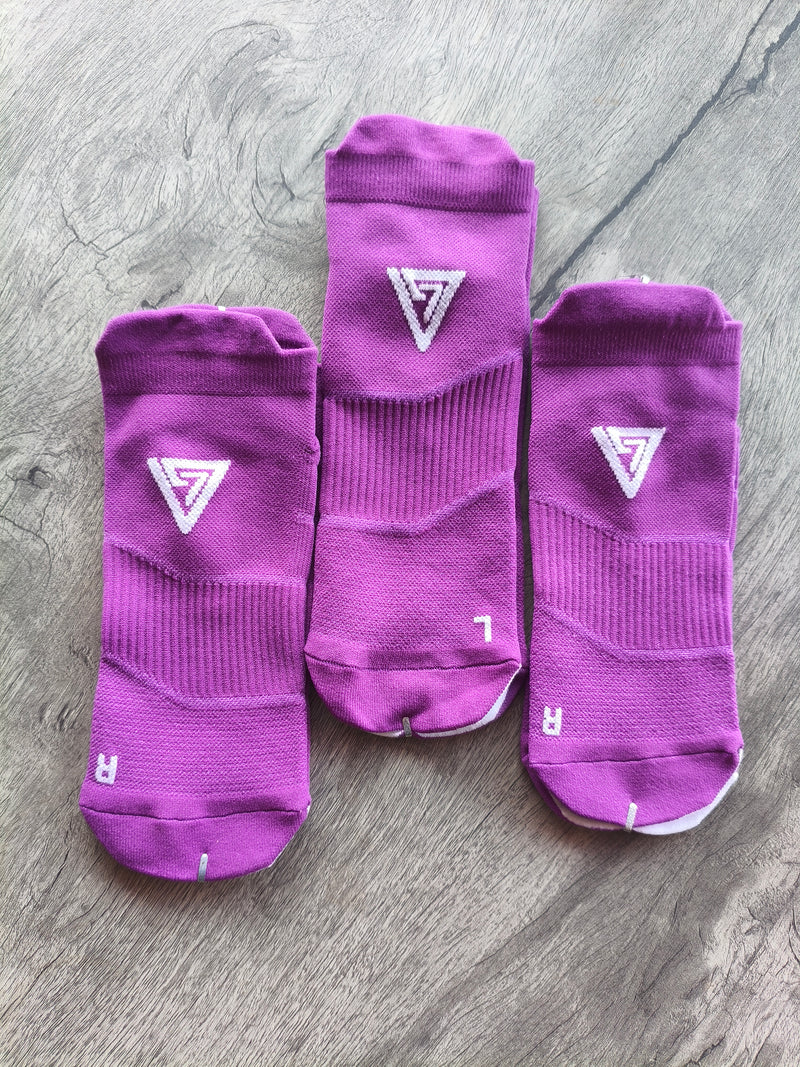KIT 3 PARES DE MEIAS SOQUETE DE POLIAMIDA Roxa