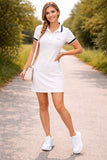 CONJUNTO VESTIDO E SHORTS PIQUET POLIAMIDA Mov Fitness branco